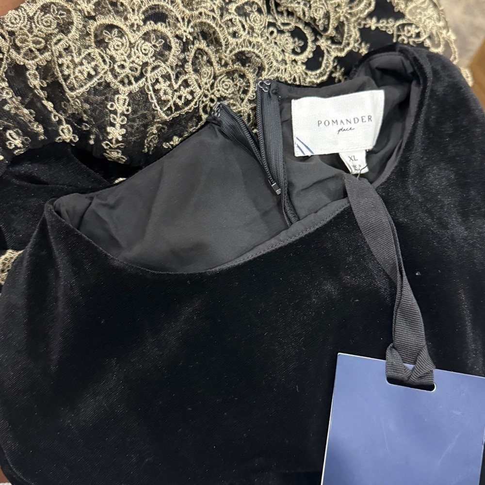 Black Velvet Lillith pomander place Dress xl - Picture 10 of 12